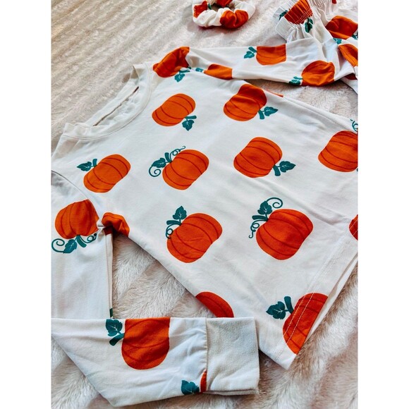 TAHARI girl 3 piece pumpkin pajama set size 5/5 - Picture 2 of 10